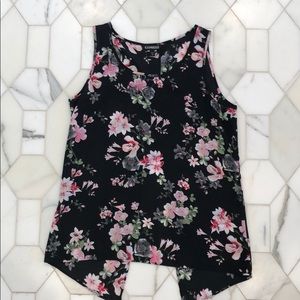 Flower split back tank